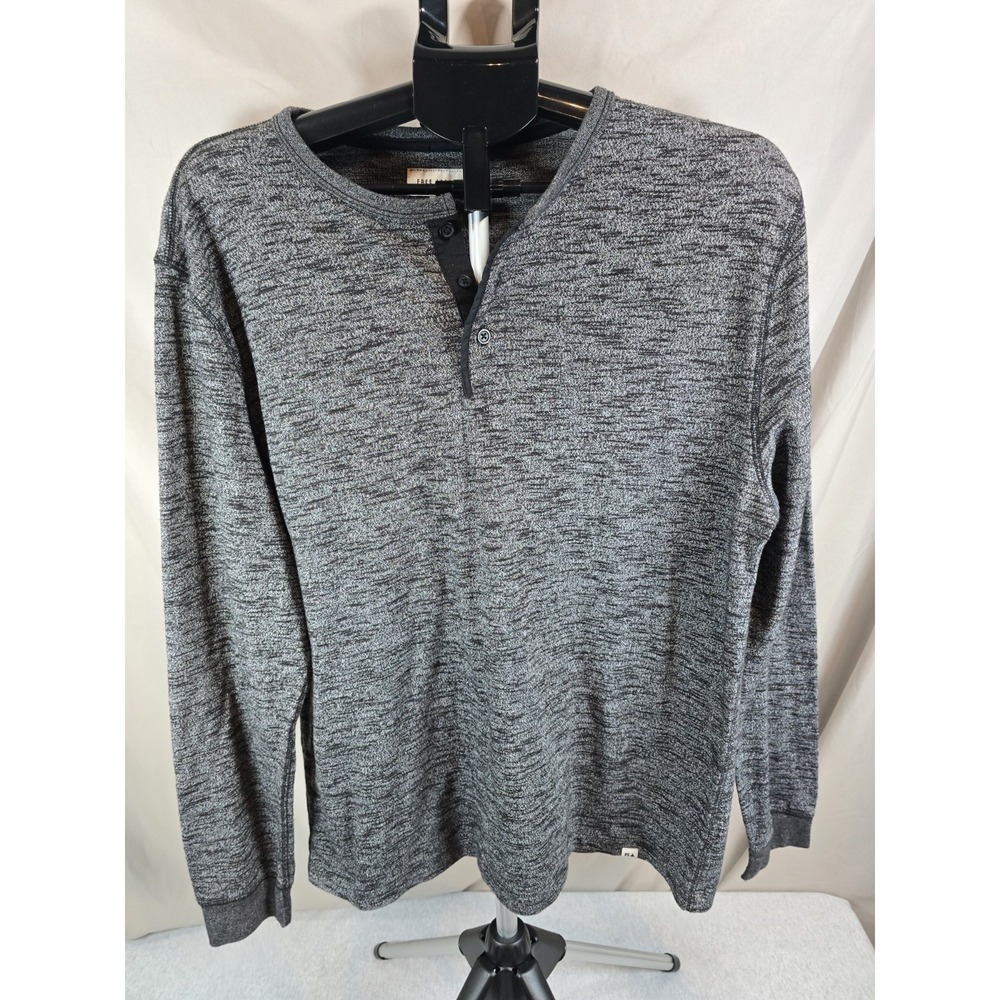 Mens FREE ASSEMBLY Gray Long Sleeve Henley Shirt Size Large
